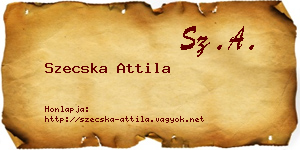 Szecska Attila névjegykártya